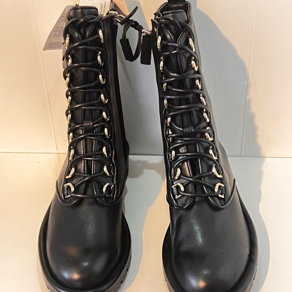 Zara Women's Black Lace-Up Boots - Picture 5 of 7